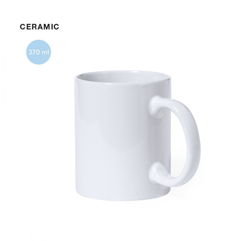 Taza de cerámica para personalizar con 370 ml de capacidad Impex