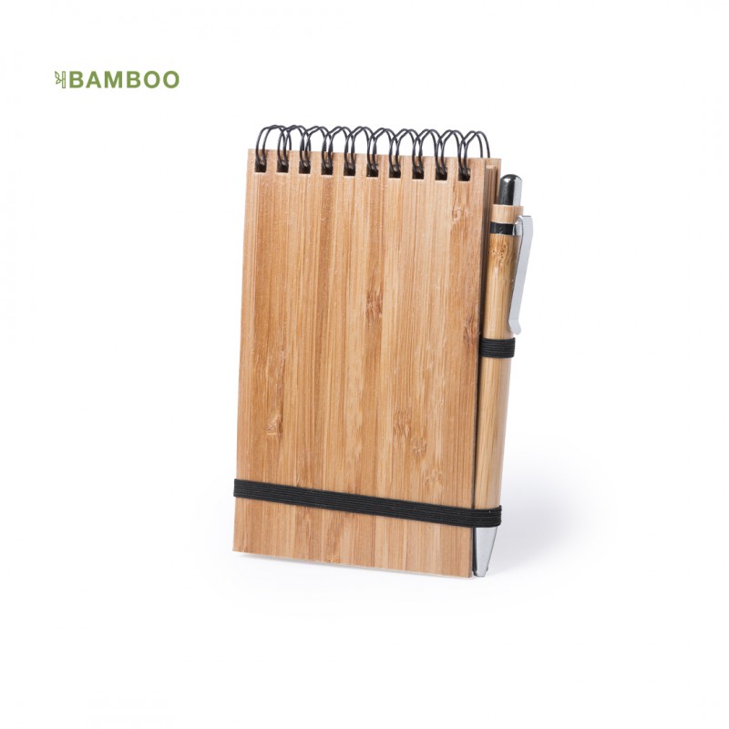 Libreta de bambú con bolígrafo para regalo promocional y publicitario eco Tumiz