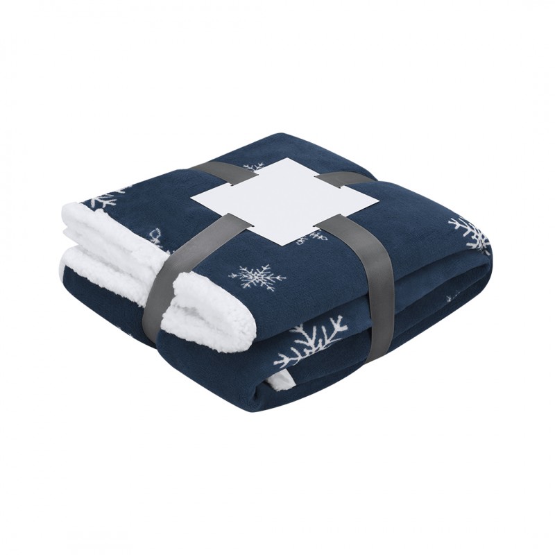 Manta con decoración navideña personalizada con logo Ricord